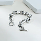 Chunky Cable Chain Bracelet, Steel Jewelry, 8-12mm, 18-23 In