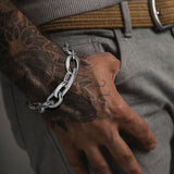 Chunky Cable Chain Bracelet, Steel Jewelry, 8-12mm, 18-23 In