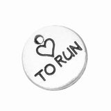 Engraved Love Heart Runner Charm Jewelry DIY