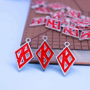 Metal Red Society Fraternity Charm Club PSI Necklace