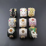Baroque Rhinestone Flower Bracelet for Ladies