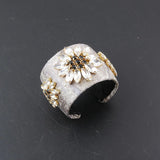 Baroque Rhinestone Flower Bracelet for Ladies