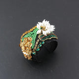Baroque Rhinestone Flower Bracelet for Ladies