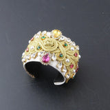 Baroque Rhinestone Flower Bracelet for Ladies