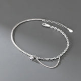 925 Sterling Silver Anklets Tennis Chain Foot Beach Accessories