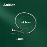 Butterfly Anklet Women Silver 925 Foot Bracelet Adjustable Jewelry Gift