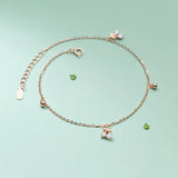 Cherry Anklets Silver 925 for Women Beach Accessories Jewelry Gift 20.5CM