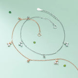 Cherry Anklets Silver 925 for Women Beach Accessories Jewelry Gift 20.5CM