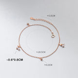 Cherry Anklets Silver 925 for Women Beach Accessories Jewelry Gift 20.5CM