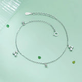 Cherry Anklets Silver 925 for Women Beach Accessories Jewelry Gift 20.5CM