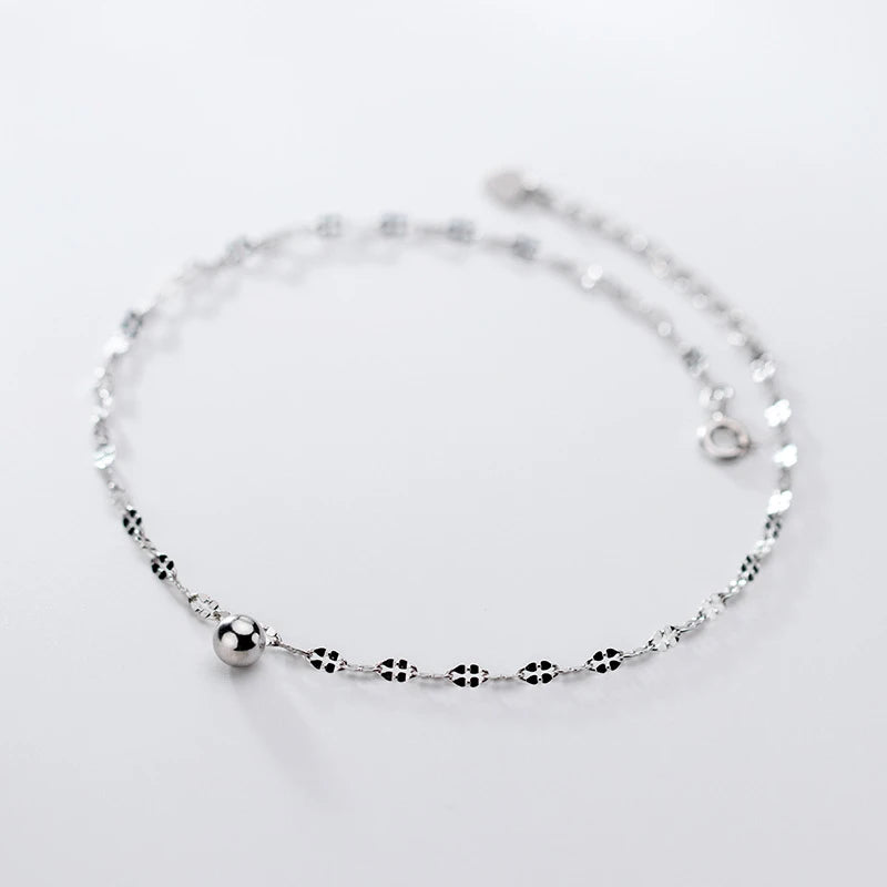 Anklet Silver 925 Chain Foot Jewelry Women Sandals
