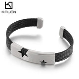 Braided Star Leather Bracelet Men's Jewelry
