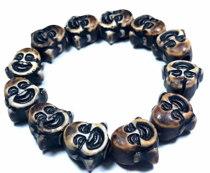 Vintage Dark Buddha Totem Lucky Bangle Bracelet