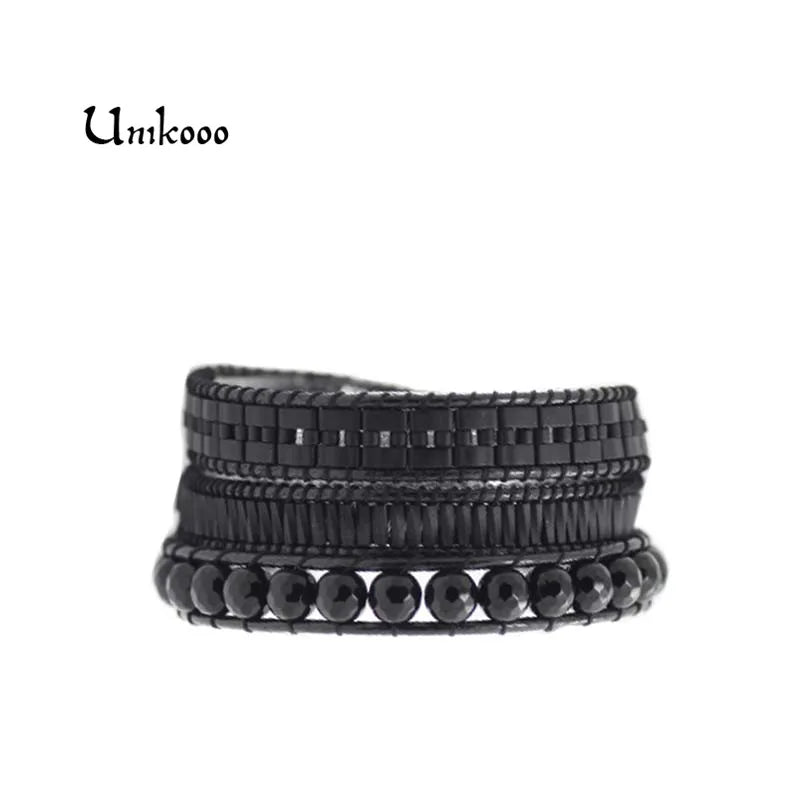 Personalized Wrap Bracelet for Women/Men Multilayer Bracelet Beaded Woven
