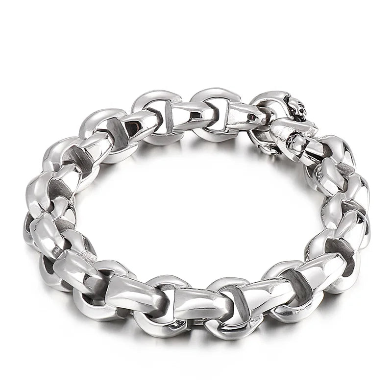 Men's Stainless Steel Skull Bracelet by Kalen Accessories