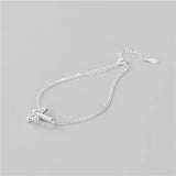 S925 Sterling Silver U Shape Platinum Bracelet for Women