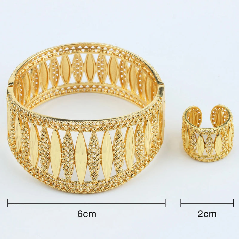 Dubai Women's Jewelry Set Wedding Anniversary Party Bangles