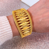 Dubai Bracelet Rings Set for Women's Jewelry Plated Wedding Party Bangles