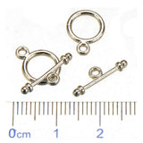 Bracelet Round Toggle Clasp Circle Silver Small 100 Sets