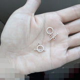 Bracelet Round Toggle Clasp Circle Silver Small 100 Sets