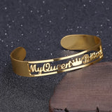 Name Bangle Stainless Steel Bracelet Personalized ID Nameplate Gift