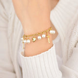 Personalized Stainless Steel Cross Heart Letter Bracelet