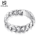 Heavy Duty Steel Chain Bracelet 15mm Stainless Steel Men's Cuban Jewelry