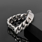 Heavy Duty Steel Chain Bracelet 15mm Stainless Steel Men's Cuban Jewelry