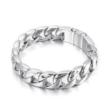 Heavy Duty Steel Chain Bracelet 15mm Stainless Steel Men's Cuban Jewelry