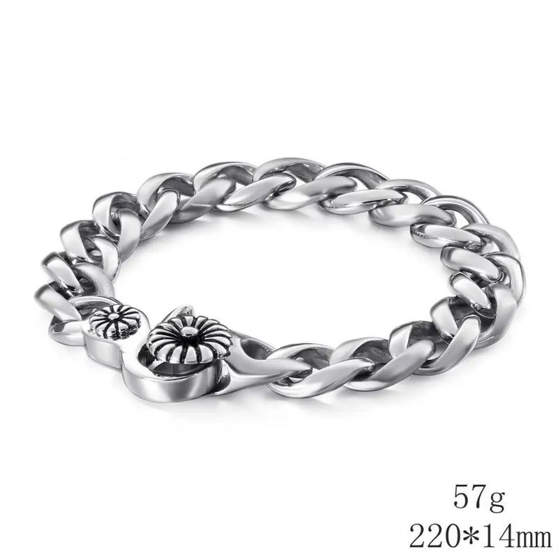 Steel Link Chain Bracelet Punk Biker Jewelry Men
