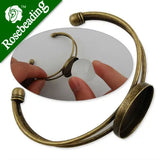 Round Setting Cuff Bracelet Antique Bronze Plated 10PCS