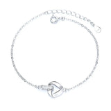 925 Silver Circle Charm Bracelet Pink Accessory Y2K Party Gift