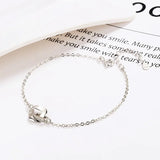 925 Silver Circle Charm Bracelet Pink Accessory Y2K Party Gift