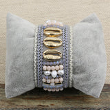 Romantic Crystal Glass Pearl Beaded Bracelet Women Femme
