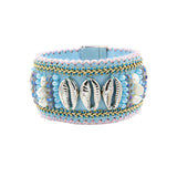 Romantic Crystal Glass Pearl Beaded Bracelet Women Femme