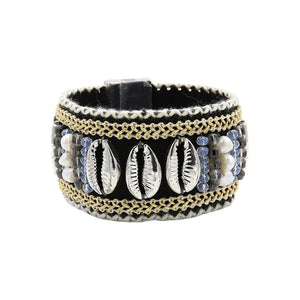 Romantic Crystal Glass Pearl Beaded Bracelet Women Femme