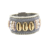 Romantic Crystal Glass Pearl Beaded Bracelet Women Femme