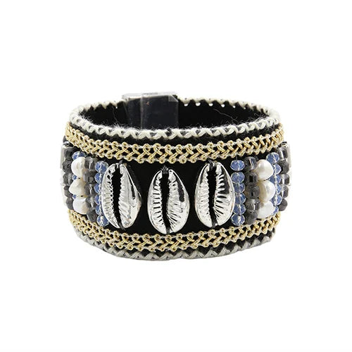 Romantic Crystal Glass Pearl Beaded Bracelet Women Femme