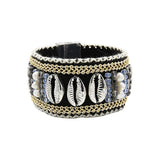 Romantic Crystal Glass Pearl Beaded Bracelet Women Femme