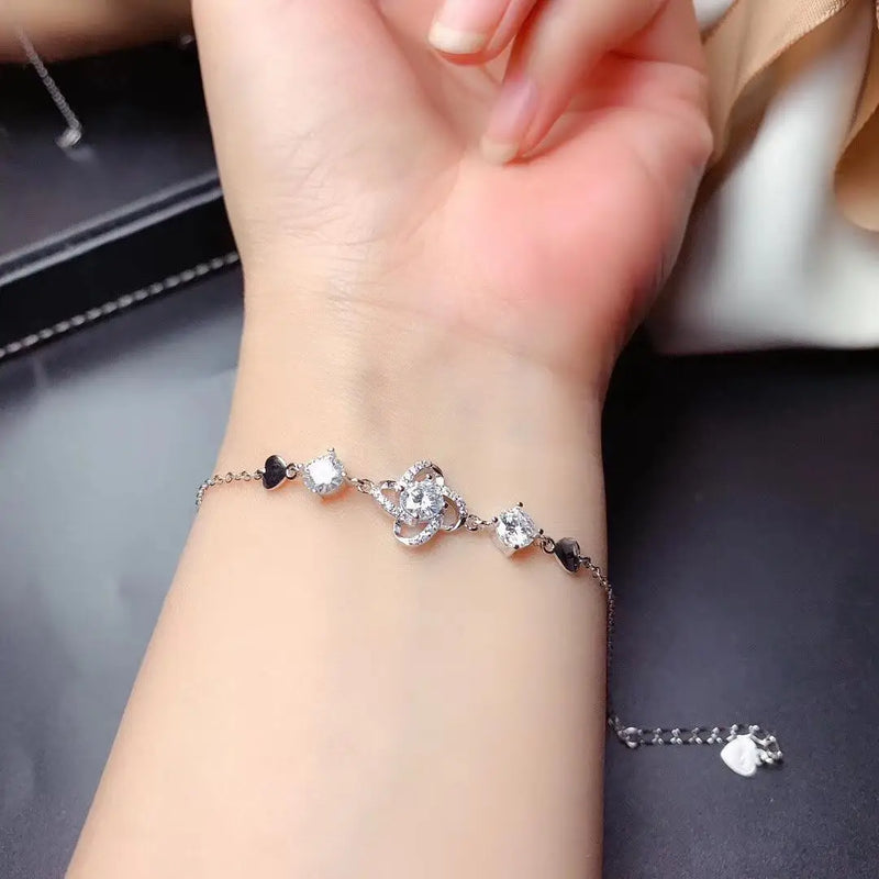 Sweet Temperament Sterling Silver Plated Bracelet for Women