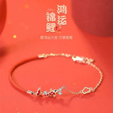 925 Silver Women's Red Rope Bracelet - Birthday Gift for Girlfriend