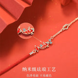 925 Silver Women's Red Rope Bracelet - Birthday Gift for Girlfriend