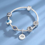 Zircon Hollow Beads Eye S925 Sterling Silver Bracelet DIY