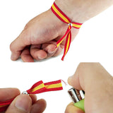 Spain Fabric Flag Bracelet with Bow and Ball
