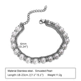 Men's Double Pearl Cuban Chain Bracelet