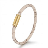 Titanium Steel Lettering Magnetic Couple Bangle Bracelet