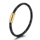 Titanium Steel Lettering Magnetic Couple Bangle Bracelet