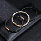 Titanium Steel Lettering Magnetic Couple Bangle Bracelet
