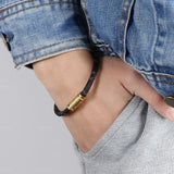 Titanium Steel Lettering Magnetic Couple Bangle Bracelet