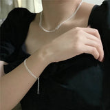 925 Silver 3 Layer Charm Link Bracelet Wedding Anniversary